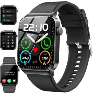 Smart Watch 1.85” Bluetooth Fitness Tracker – IP68 Waterproof, Heart Rate & Sleep Monitor, 100+ Sport Modes