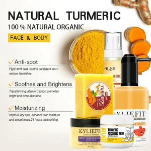 Organic Turmeric Skin Care Set – Natural Whitening, Anti-Acne & Spot Removal